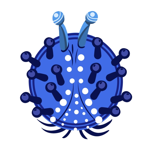 球状蓝色细菌插画