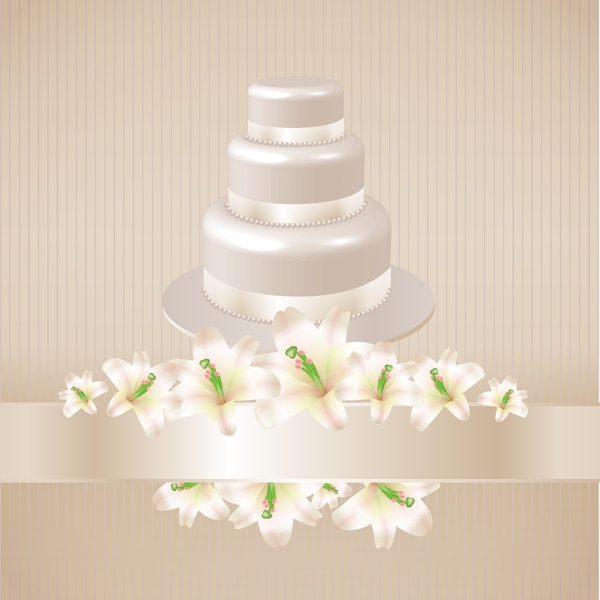 欧式婚纱婚礼蛋糕鲜花背景图片