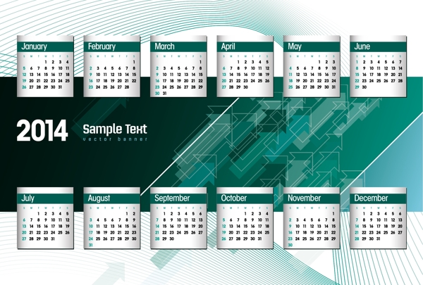 2014日历矢量巨大集合78