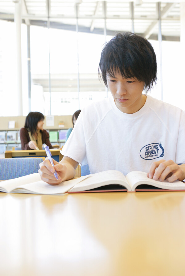 正在学习的大学生摄影图片