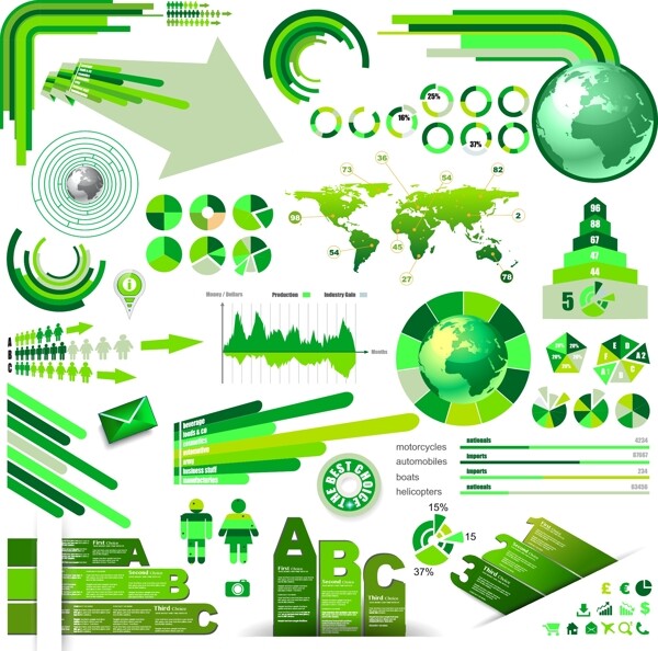 绿色信息图表