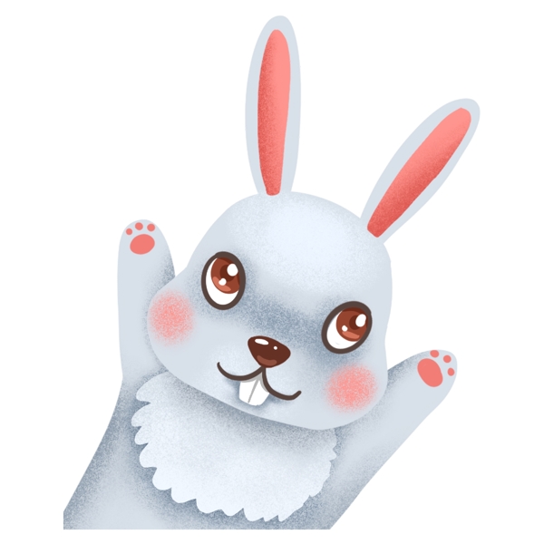 手绘复活节小兔子免抠元素