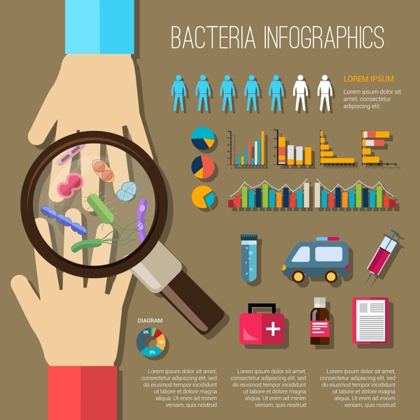 细菌预防与治疗信息图