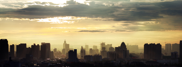 城市日落风景图片
