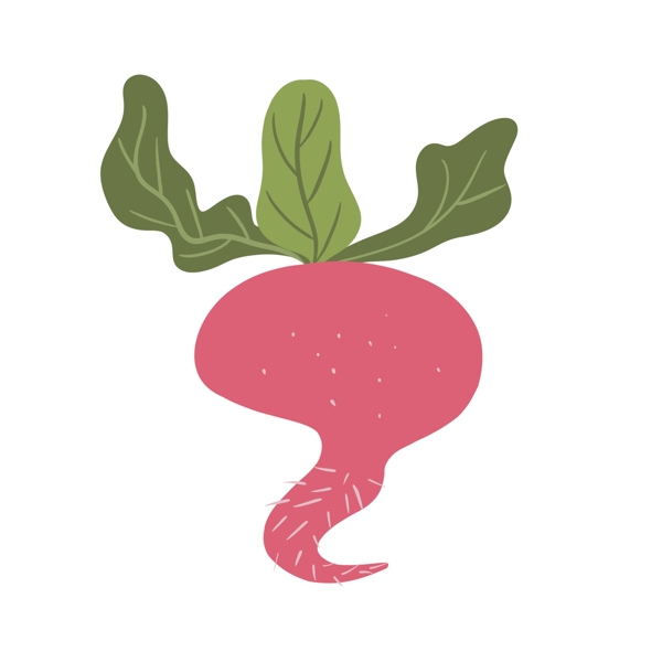 可爱水萝卜蔬菜卡通手绘素材