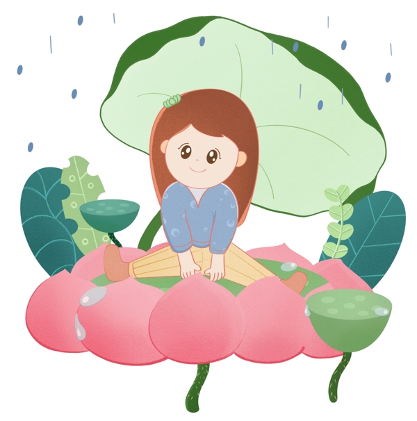 谷雨插画图片