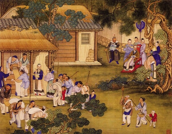 清明上河图古画风景画工女绣女民间艺术画中国民间艺术品中华刺绣民间艺术PSD分层素材源文件中国传统元素整合图库