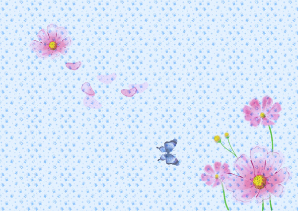 花卉飞碟墙纸图