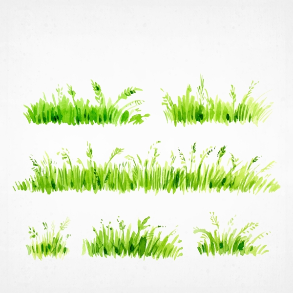 绿色水墨草地绿地立春元素