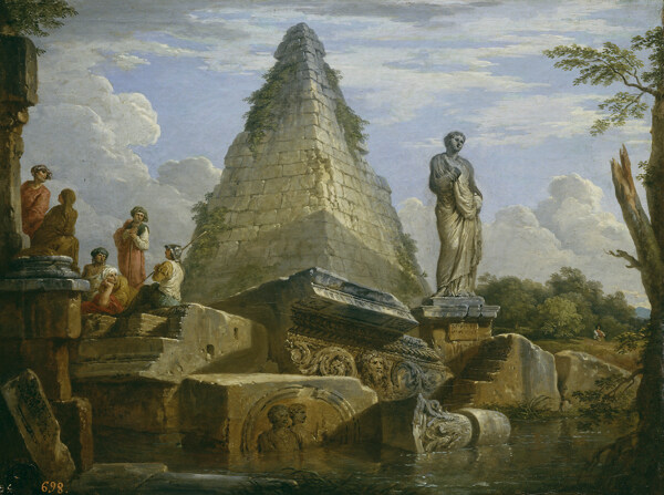 PaniniGiovanniPaoloRuinasconlaPiramidedeCayoCestioCa.1730画家古典画古典建筑古典景物装饰画油画