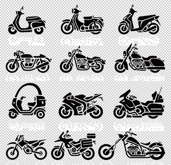 摩托车跑车标志标识图标素材