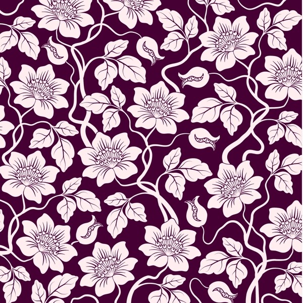 紫红花朵底纹图片