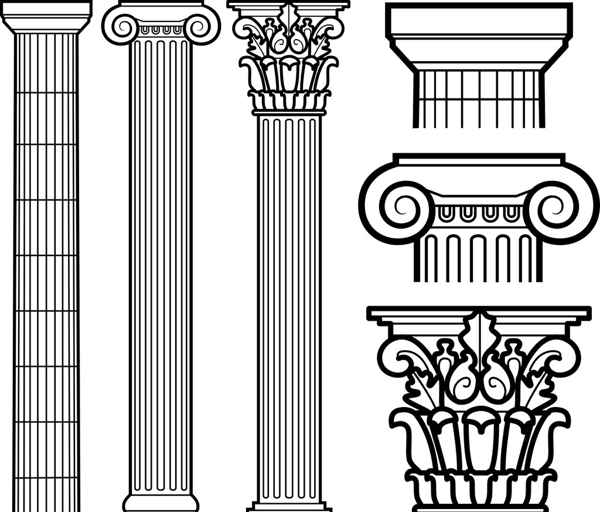 罗马柱矢量图图片