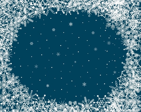 矢量雪花边框圣诞节背景素材