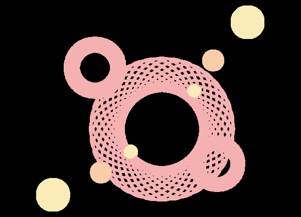 粉色线圈圆环png元素