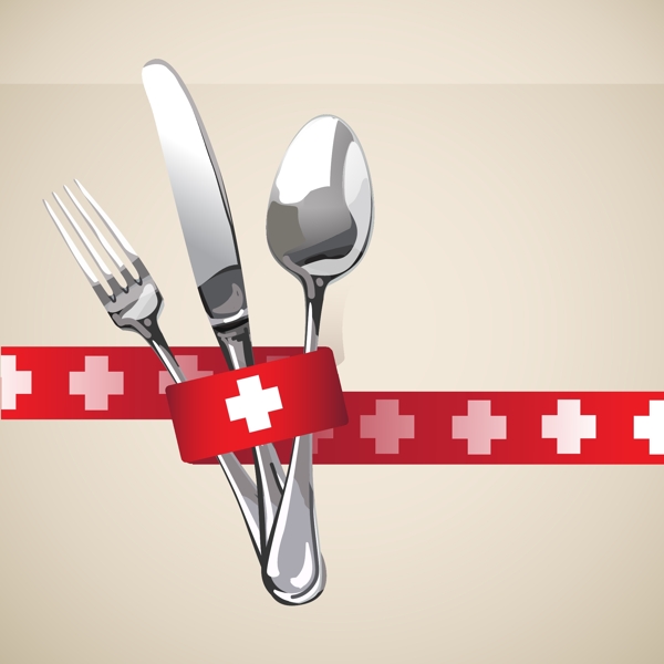 红色创意餐厅菜单Logo设计