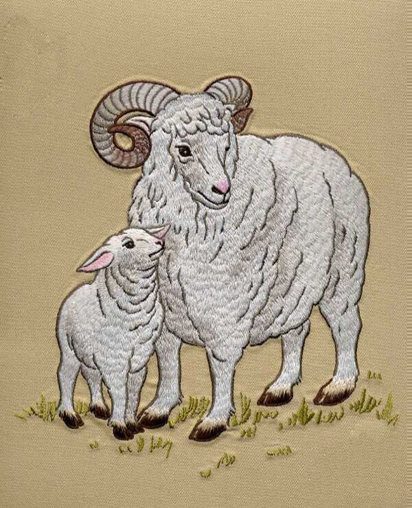绣花动物羊免费素材