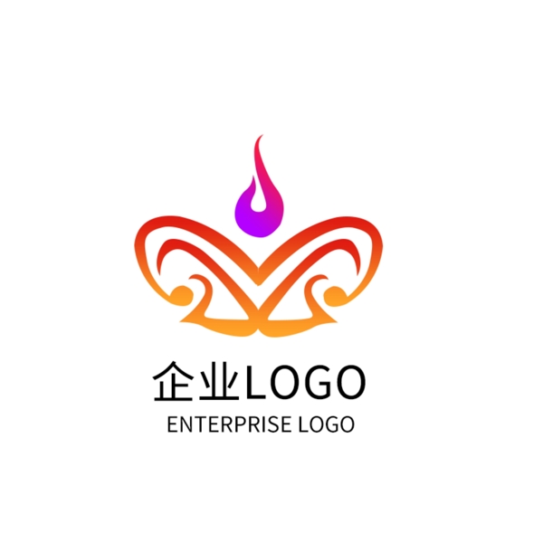 橙色渐变科技公司LOGO设计企业标志