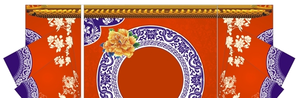 中式婚礼背景造型图片