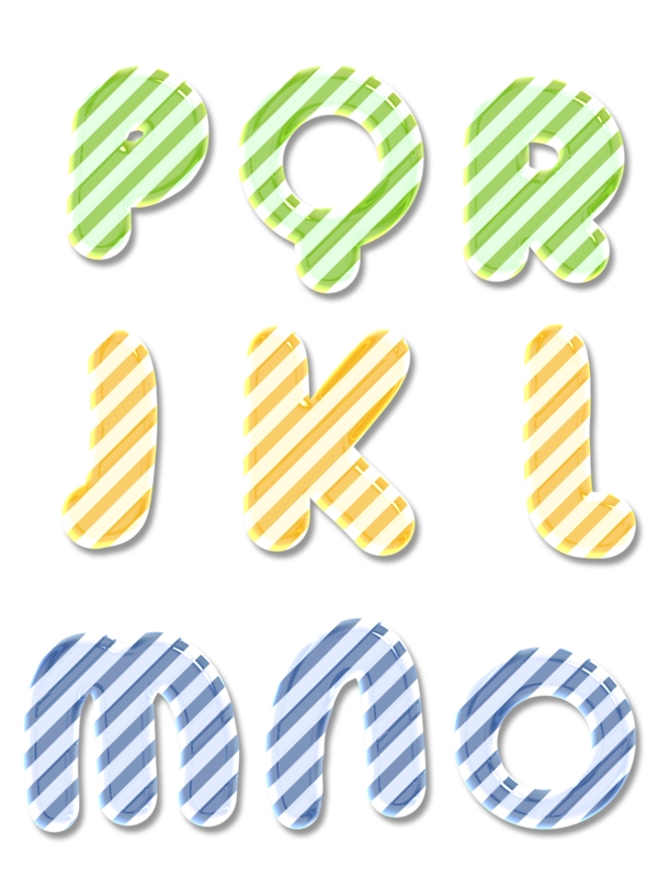 字母艺术字26个英文黄色糖果艺术字