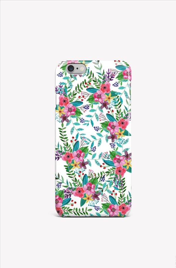 热带树叶花朵手机壳印花图案