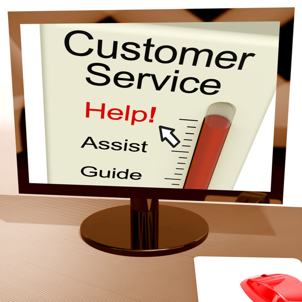 客户服务表显示帮助和支持在线