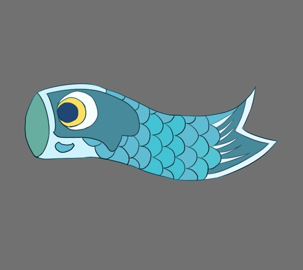 日本小鱼旗帜插画