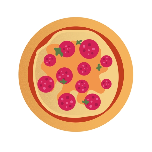 美味的小吃披萨插画