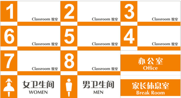 橙色楼层标识牌门牌设计