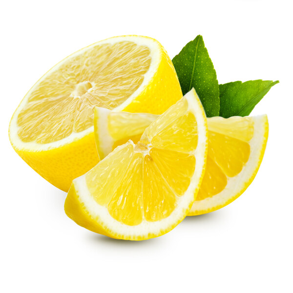 切开的黄色柠檬
