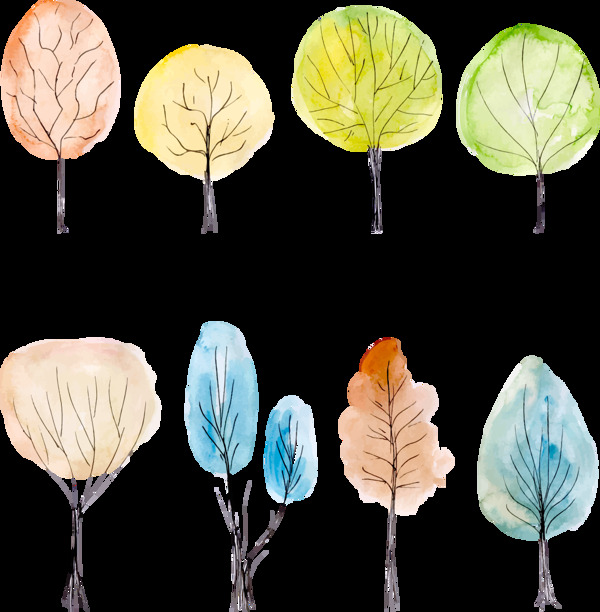 水彩风格大树插图免抠png透明素材