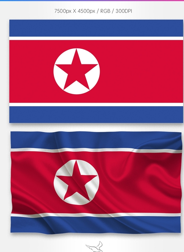 朝鲜国旗分层psd