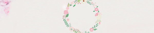 女鞋粉色花环背景banner