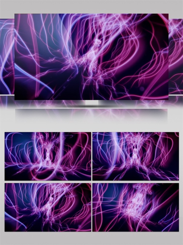 唯美紫色科技空间线条视频素材
