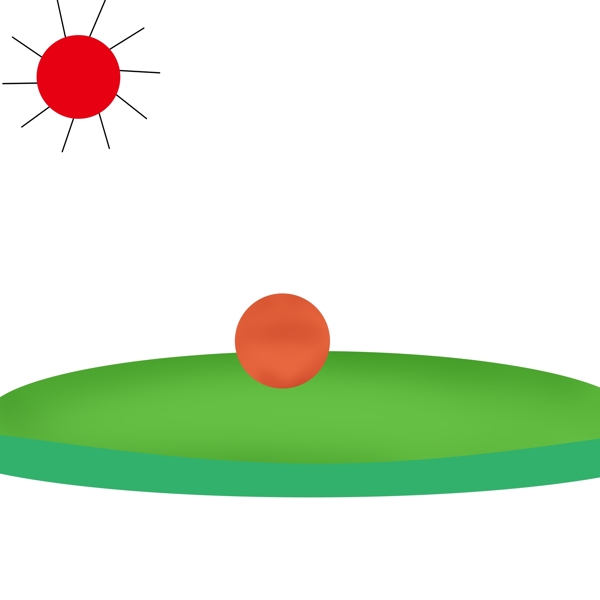 卡通太阳绿色草地