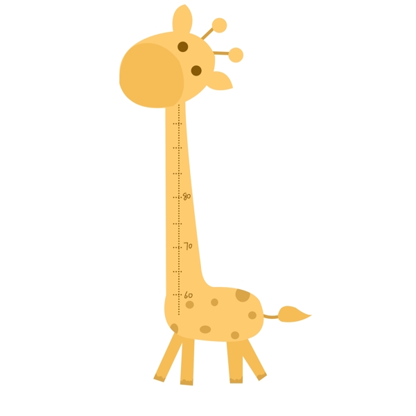 卡通长颈鹿素材测量身高