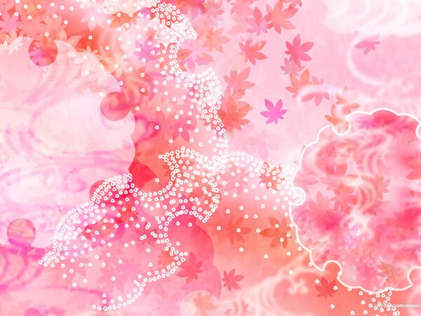 粉色枫叶背景斑点图案素材