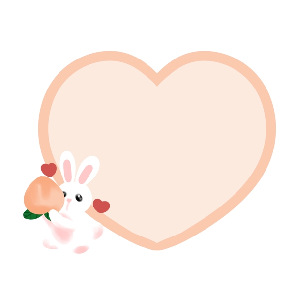 粉色爱心兔子边框