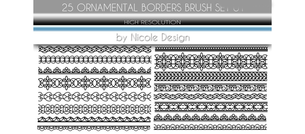 细花纹边框装饰效果PS笔刷