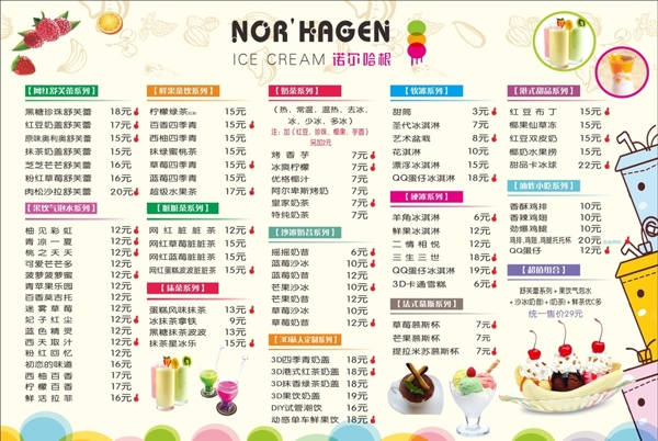 诺尔哈根菜单