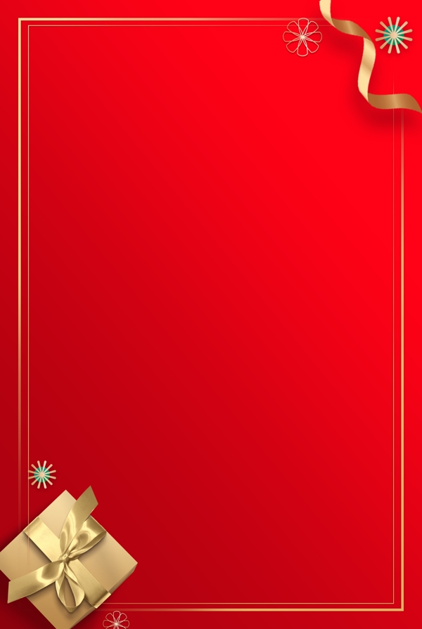 红色礼盒节日背景海报素材图片
