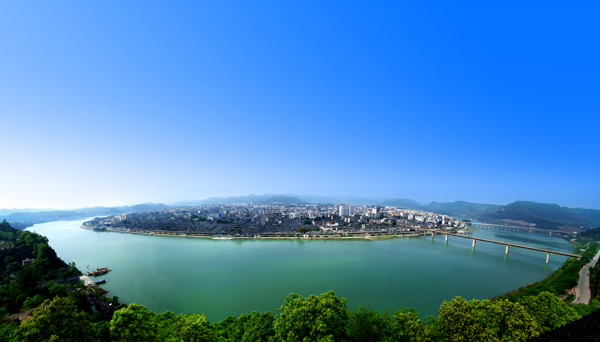 城市河流风景图片