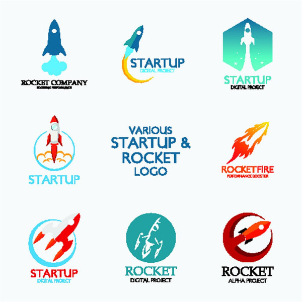 彩色火箭logo图片