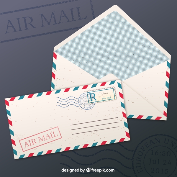 白色航空邮件设计