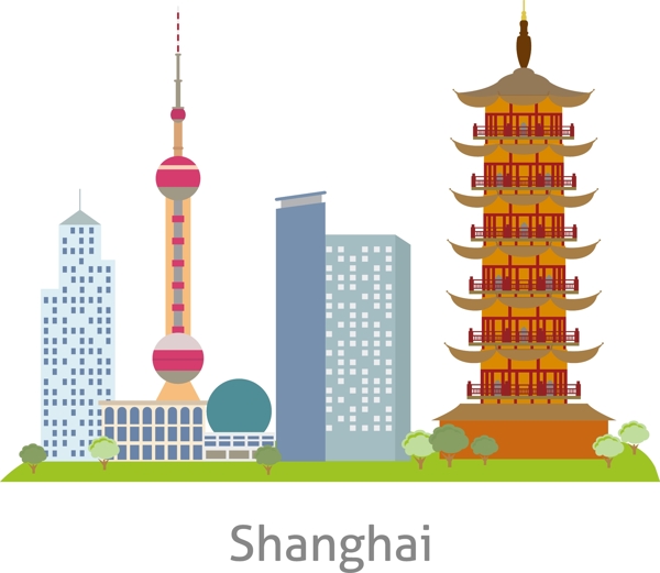 上海旅游景点设计素材