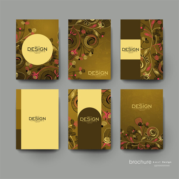 黄色花卉植物卡片设计图片