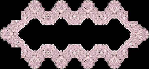 粉色花纹装饰框png元素