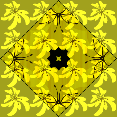 8黄黑色花的无缝模式集JPG