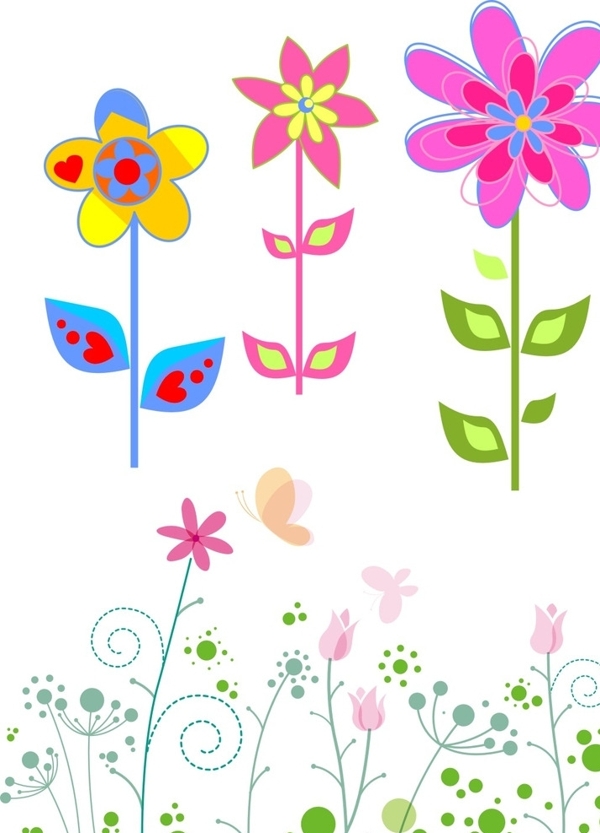 手绘花朵卡通花朵