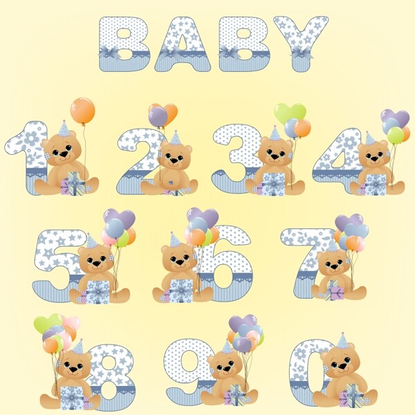 婴儿宝宝生日数字气球图片